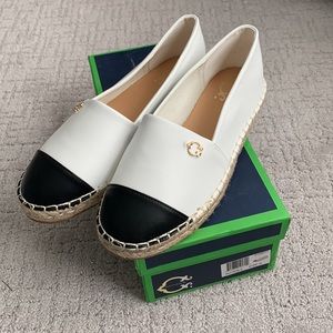 C. Wonder | Dianella White/Black Cap Toe Espadrilles
